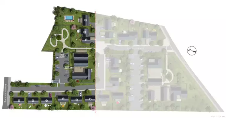 plan d'illustration d'un futur ensemble de maisons et collectifs