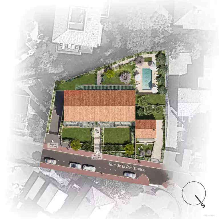 vue en plan d'un futur bâtiment à construire