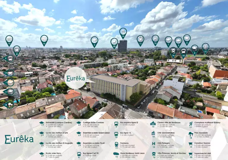 plan axonométrique d'insertion d'un futur bâtiment à Bordeaux