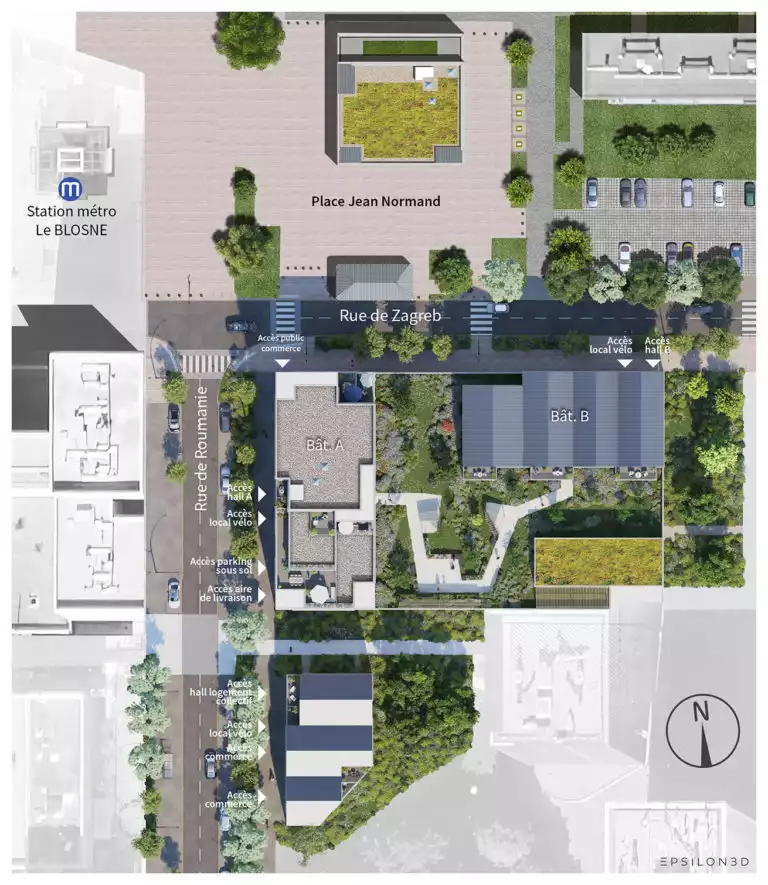 plan d'un futur ensemble de bâtiments
