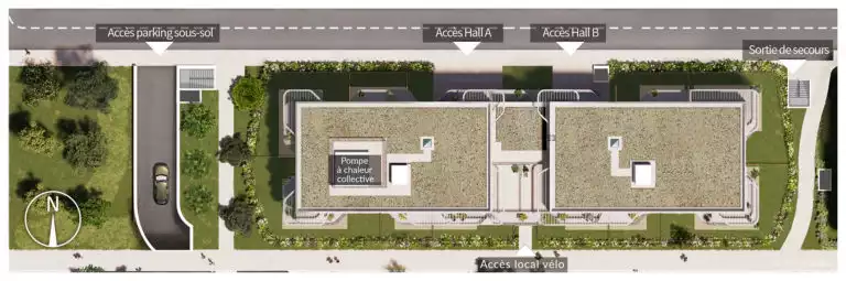 vu en plan d'un bâtiment
