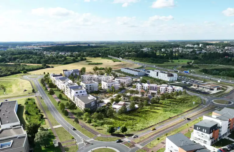 vue aérienne d'un futur quartier