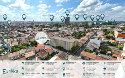 plan axonométrique d'insertion d'un futur bâtiment à Bordeaux