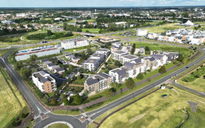 vue aérienne d'un futur quartier