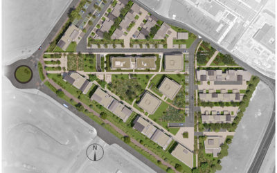 vue en plan d'un quartier de plusieurs bâtiments