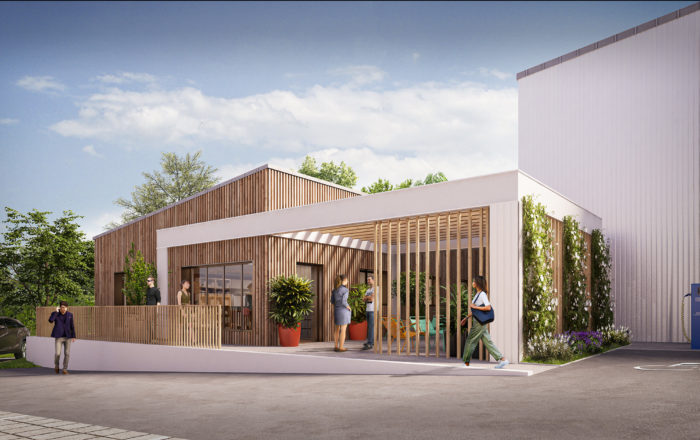 vue 3d d'un futur local commercial