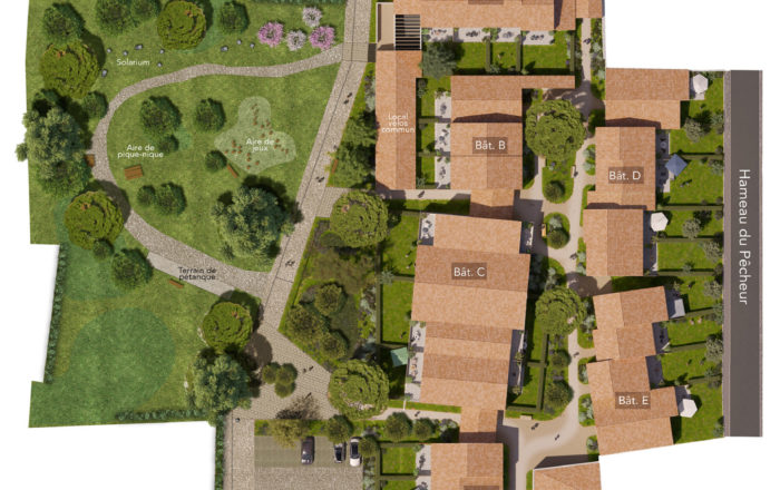 image 3D d'un plan de masse d'un projet immobilier